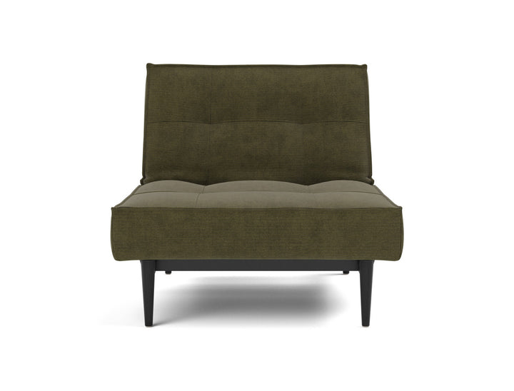Fotoliu recliner Splitback Styletto Black Wood 115x90cm, tesatura la alegere #material_316-cordufine-pine-green
