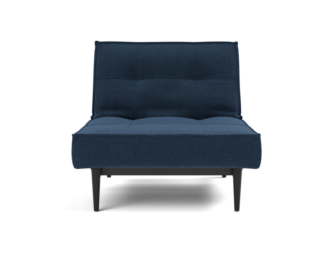 Fotoliu recliner Splitback Styletto Black Wood 115x90cm, tesatura la alegere #material_414-esina-indigo-blue