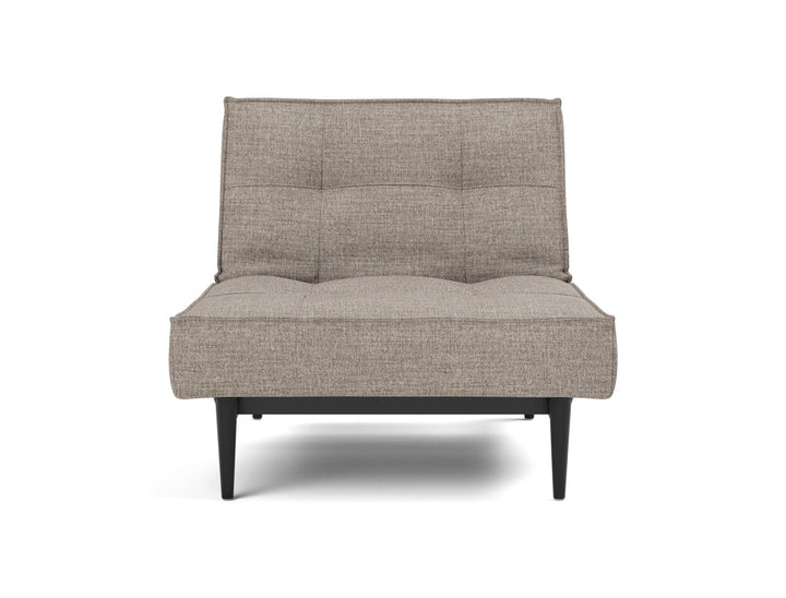 Fotoliu recliner Splitback Styletto Black Wood 115x90cm, tesatura la alegere #material_472-yuveno-warm-grey