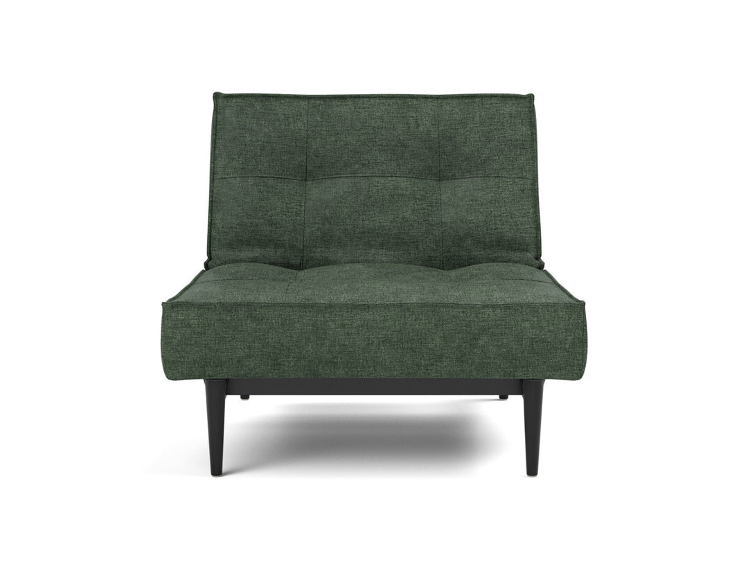 Fotoliu recliner Splitback Styletto Black Wood 115x90cm, tesatura la alegere #material_281-avella-pine-green