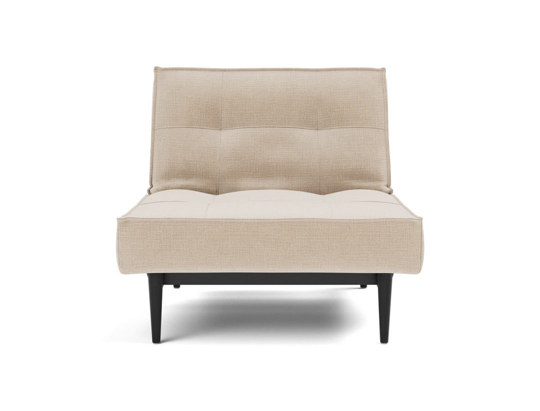 Fotoliu recliner Splitback Styletto Black Wood 115x90cm, tesatura la alegere #material_410-esina-almond