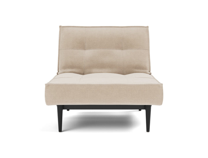 Fotoliu recliner Splitback Styletto Black Wood 115x90cm, tesatura la alegere #material_410-esina-almond