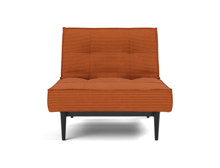 Fotoliu recliner Splitback Styletto Black Wood 115x90cm, tesatura la alegere #material_595-corduroy-burnt-orange