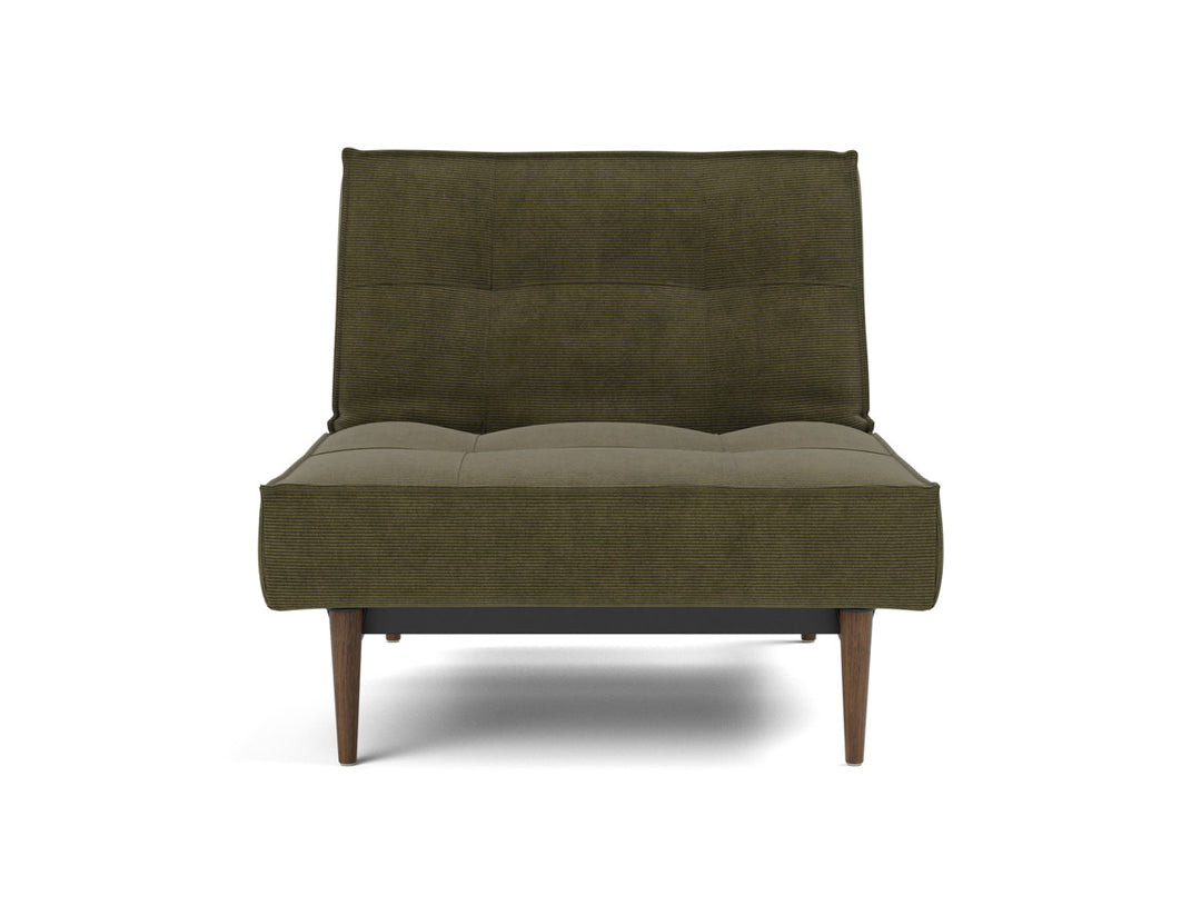 Fotoliu recliner Splitback Styletto Dark Wood 115x90cm, tesatura la alegere #material_316-cordufine-pine-green