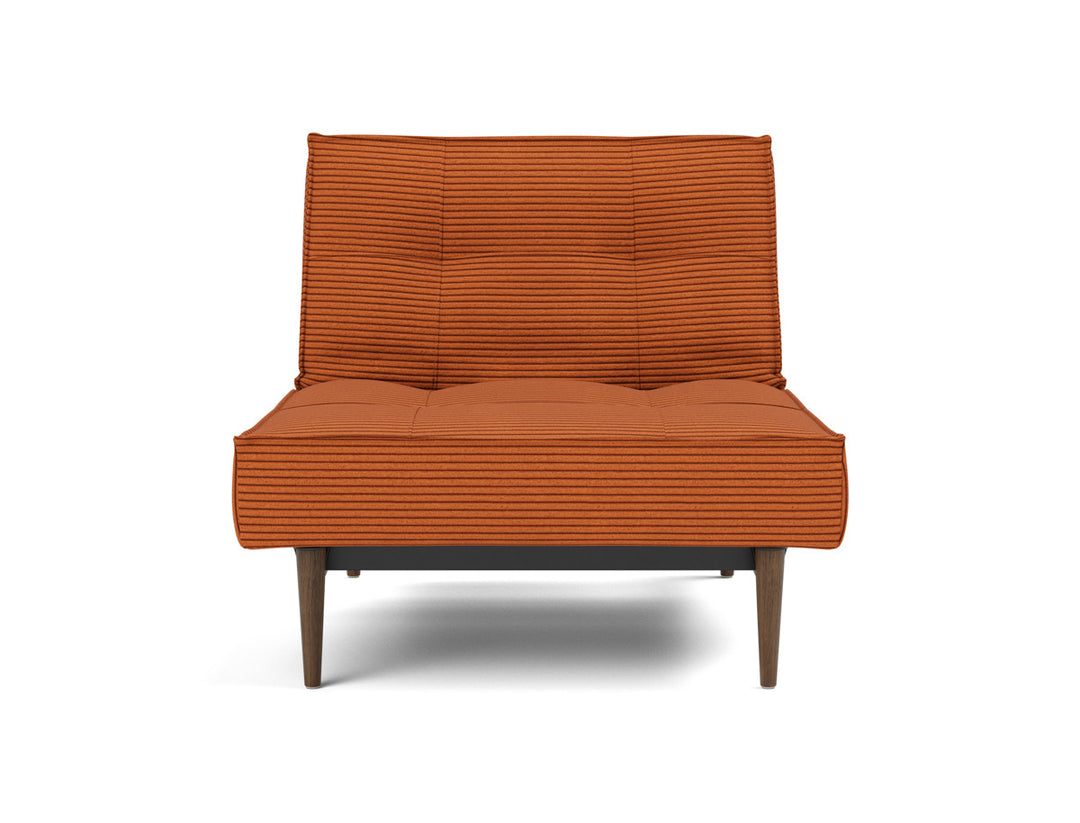 Fotoliu recliner Splitback Styletto Dark Wood 115x90cm, tesatura la alegere #material_595-corduroy-burnt-orange