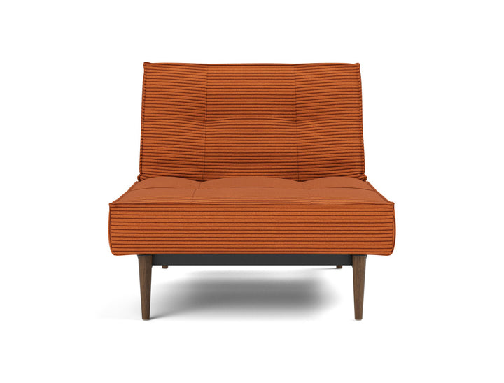 Fotoliu recliner Splitback Styletto Dark Wood 115x90cm, tesatura la alegere #material_595-corduroy-burnt-orange
