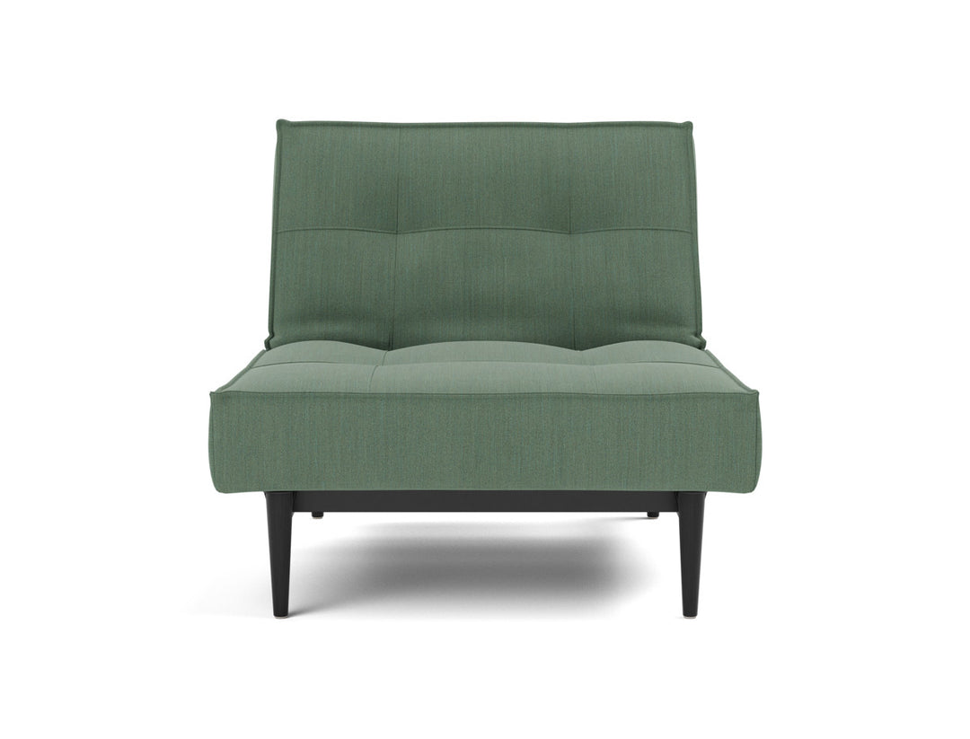 Fotoliu recliner Splitback Styletto Black Wood 115x90cm, tesatura la alegere #material_518-elegance-green
