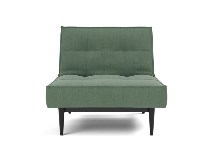 Fotoliu recliner Splitback Styletto Black Wood 115x90cm, tesatura la alegere #material_518-elegance-green