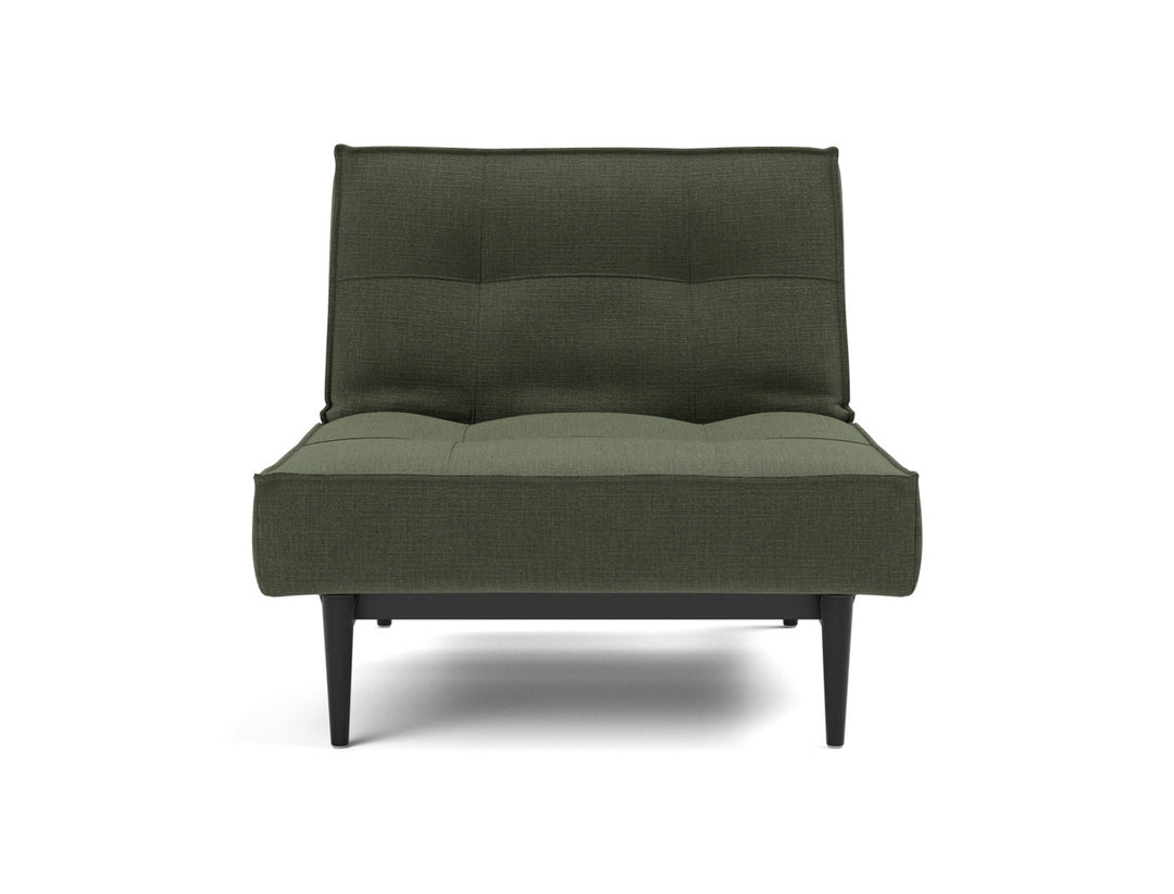 Fotoliu recliner Splitback Styletto Black Wood 115x90cm, tesatura la alegere #material_413-esina-olive-green