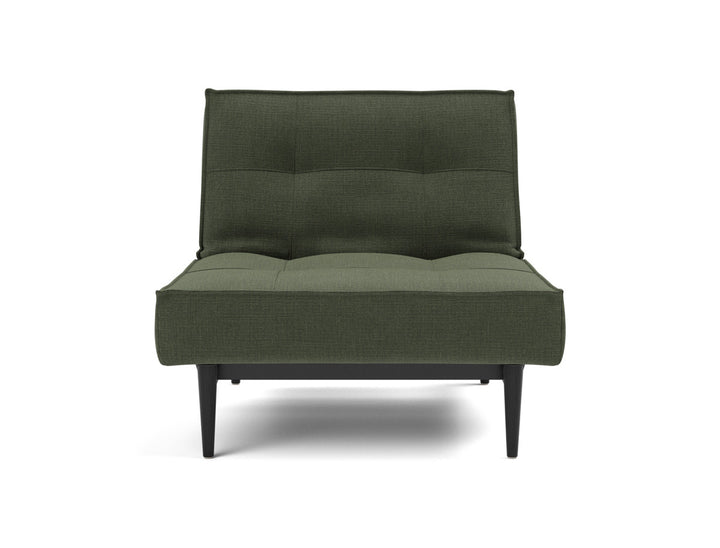 Fotoliu recliner Splitback Styletto Black Wood 115x90cm, tesatura la alegere #material_413-esina-olive-green