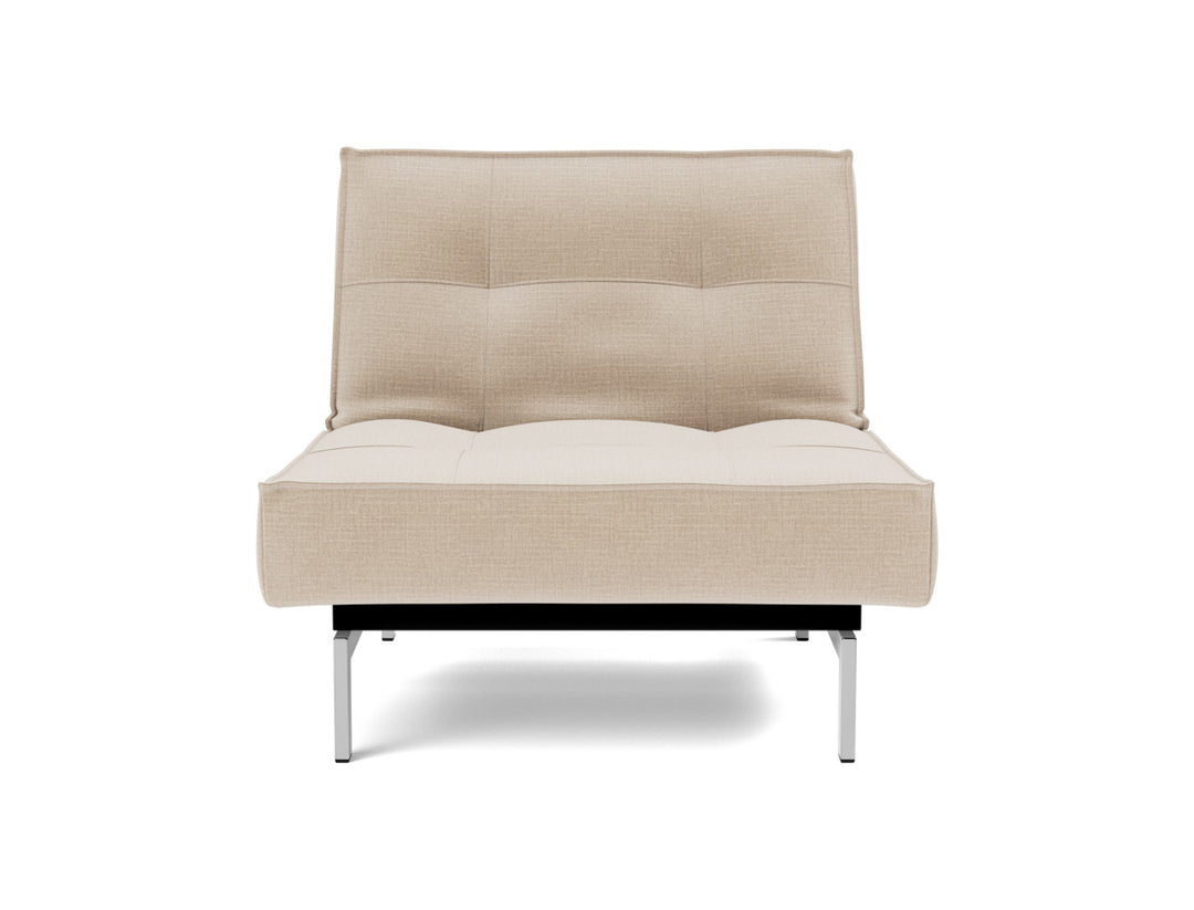 Fotoliu recliner Splitback Chrome 115x90cm, tesatura la alegere #material_410-esina-almond