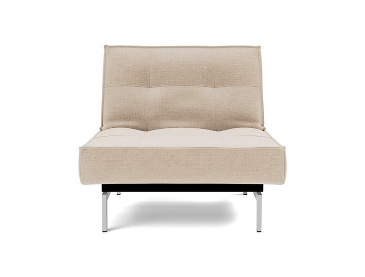 Fotoliu recliner Splitback Chrome 115x90cm, tesatura la alegere #material_410-esina-almond