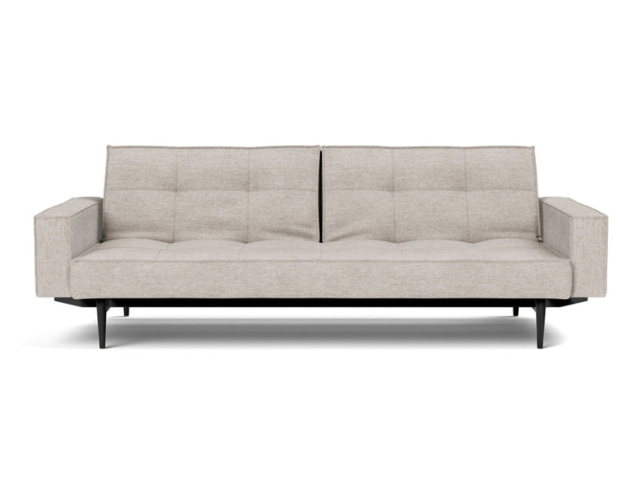 Canapea extensibila cu brate Splitback Styletto / lemn negru, tesatura la alegere #material_471-yuveno-sand
