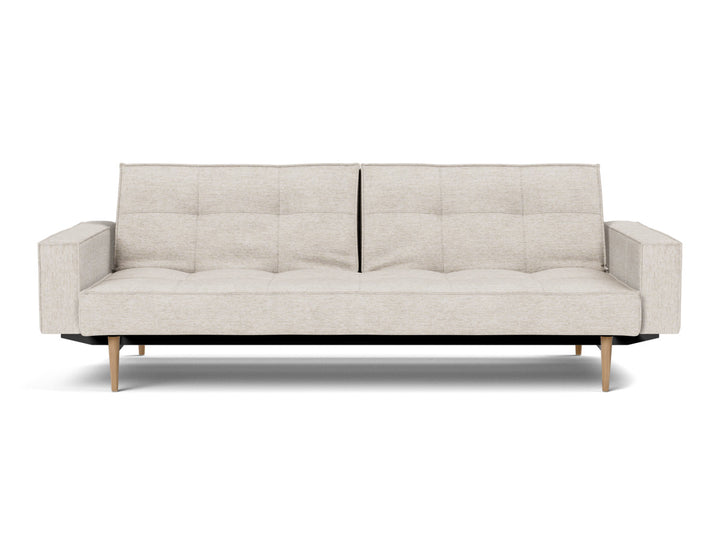 Canapea extensibila cu brate Splitback Styletto Light Wood 115x210cm, tesatura la alegere #material_470-yuveno-natural