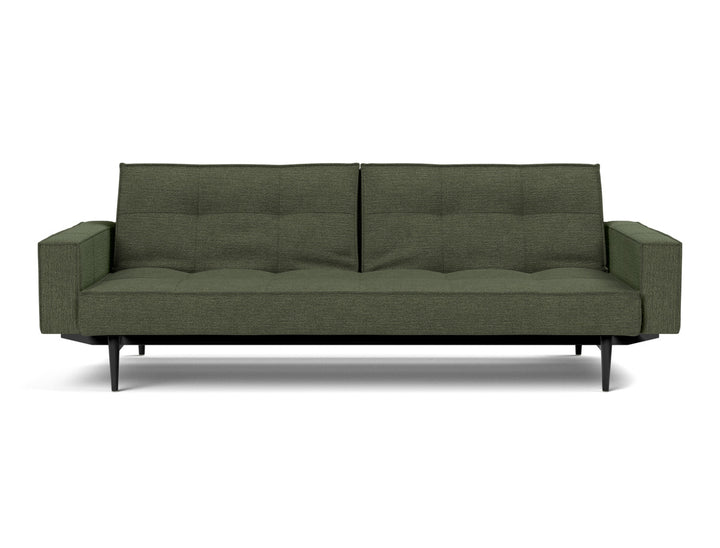 Canapea extensibila cu brate Splitback Styletto / lemn negru, tesatura la alegere #material_353-taura-forest