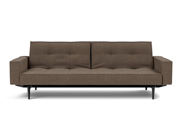 Canapea extensibila cu brate Splitback Styletto / lemn negru, tesatura la alegere #material_411-esina-cedar-brown