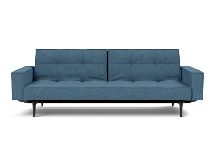 Canapea extensibila cu brate Splitback Styletto / lemn negru, tesatura la alegere #material_302-weda-blue