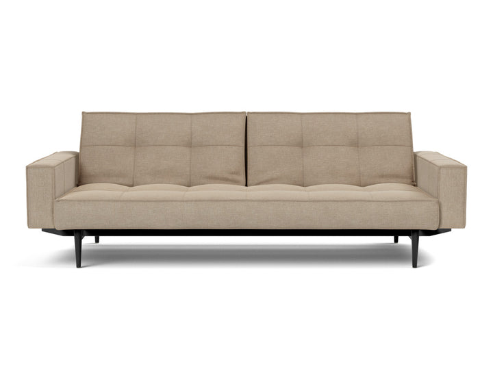 Canapea extensibila cu brate Splitback Styletto / lemn negru, tesatura la alegere #material_587-phobos-mocha