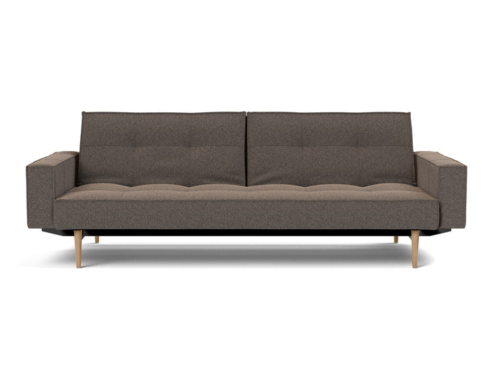 Canapea extensibila cu brate Splitback Styletto Light Wood 115x210cm, tesatura la alegere #material_530-boucl-taupe