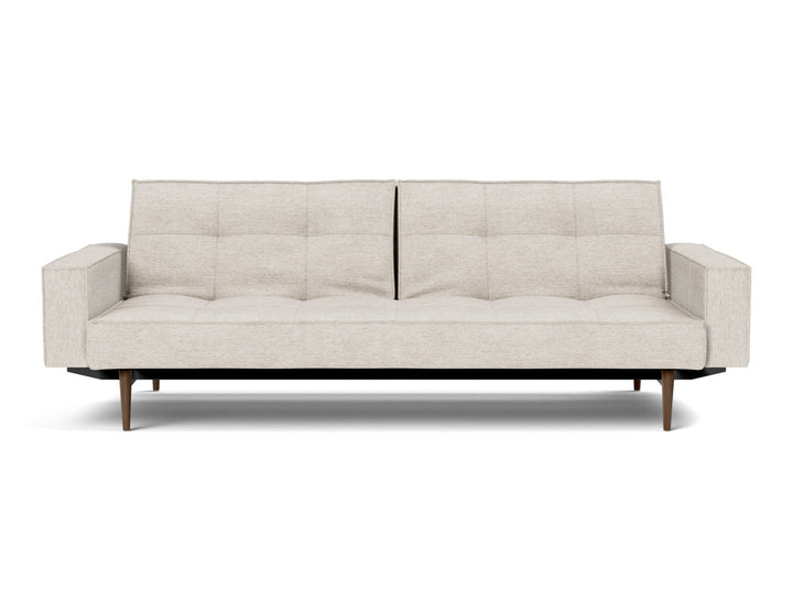 Canapea extensibila cu brate Splitback Styletto Dark Wood 115x210cm, tesatura la alegere #material_470-yuveno-natural
