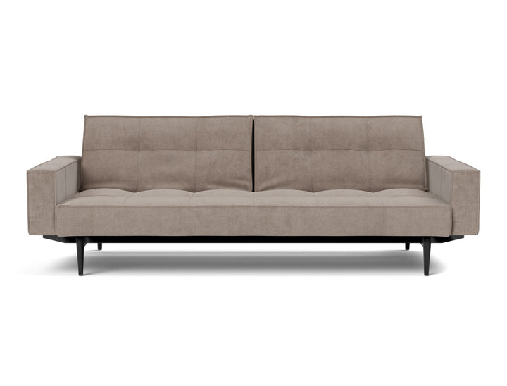Canapea extensibila cu brate Splitback Styletto / lemn negru, tesatura la alegere #material_318-cordufine-beige