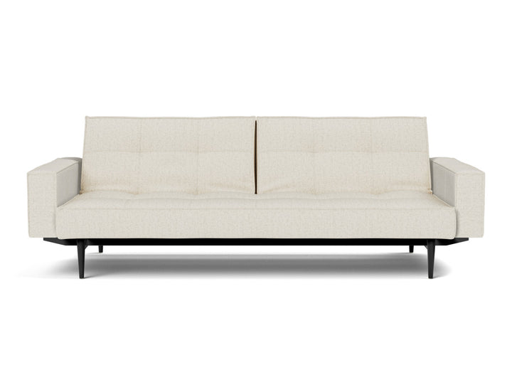Canapea extensibila cu brate Splitback Styletto / lemn negru, tesatura la alegere #material_531-boucl-off-white