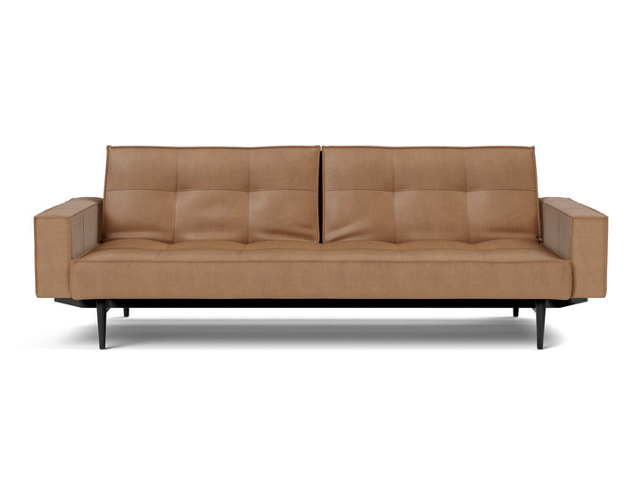 Canapea extensibila cu brate Splitback Styletto / lemn negru, tesatura la alegere #material_551-faunal-brown
