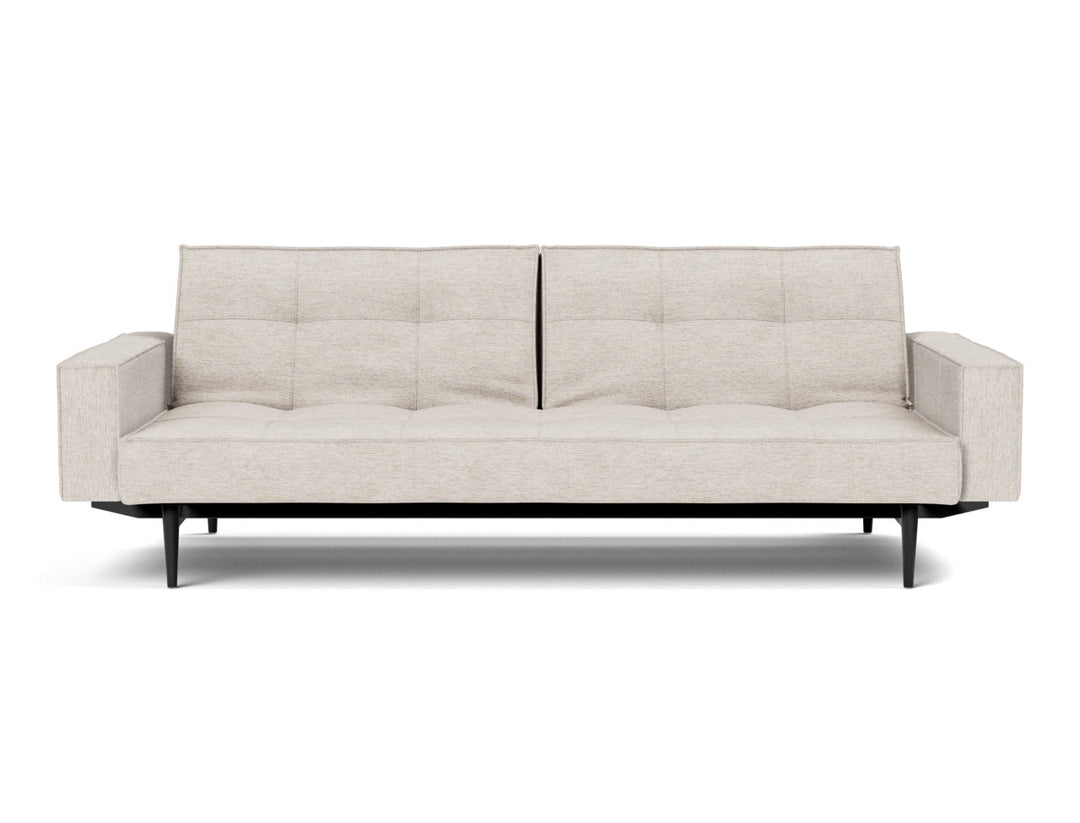 Canapea extensibila cu brate Splitback Styletto / lemn negru, tesatura la alegere #material_470-yuveno-natural