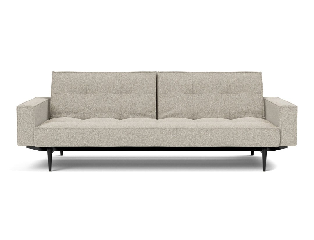 Canapea extensibila cu brate Splitback Styletto / lemn negru, tesatura la alegere #material_539-boucl-beige