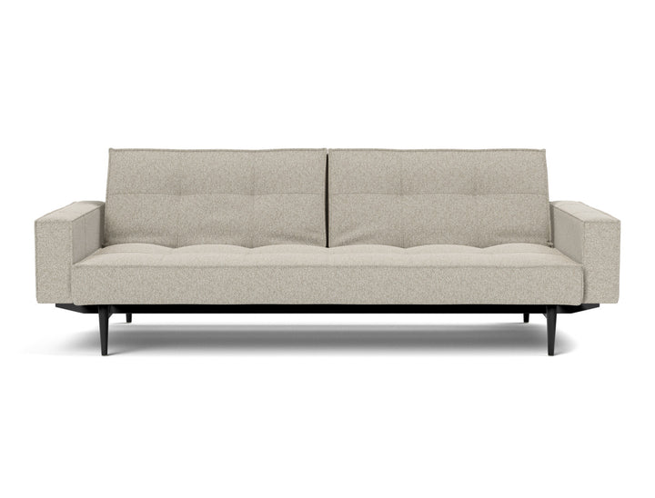 Canapea extensibila cu brate Splitback Styletto / lemn negru, tesatura la alegere #material_539-boucl-beige