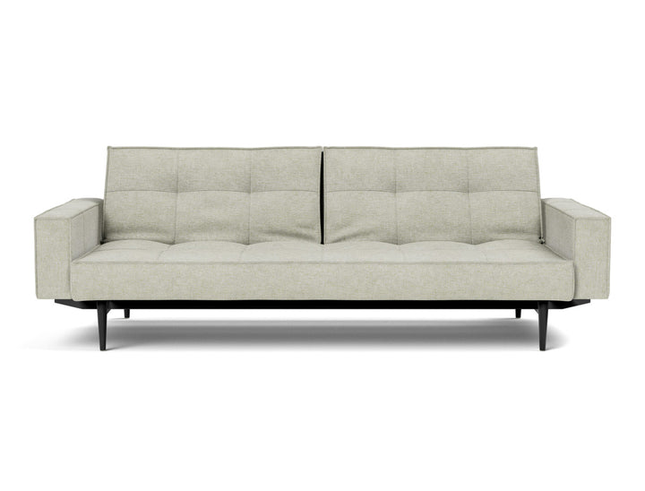 Canapea extensibila cu brate Splitback Styletto / lemn negru, tesatura la alegere #material_280-avella-sand