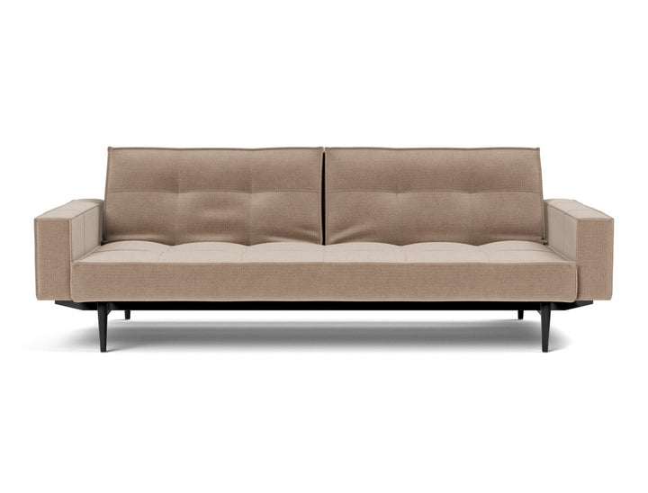 Canapea extensibila cu brate Splitback Styletto / lemn negru, tesatura la alegere #material_417-esina-mocha