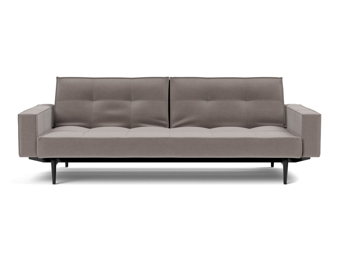 Canapea extensibila cu brate Splitback Styletto / lemn negru, tesatura la alegere #material_418-esina-truffle