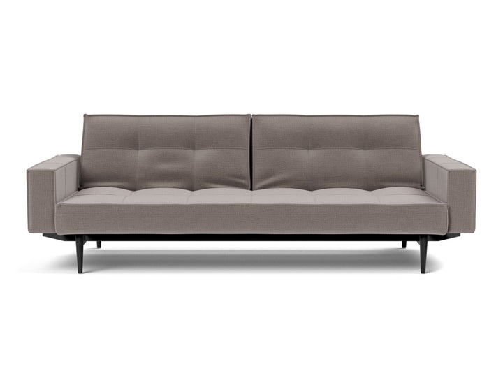 Canapea extensibila cu brate Splitback Styletto / lemn negru, tesatura la alegere #material_418-esina-truffle