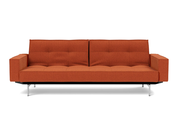 Canapea extensibila cu brate Splitback Chrome, tesatura la alegere #material_412-esina-rust-orange