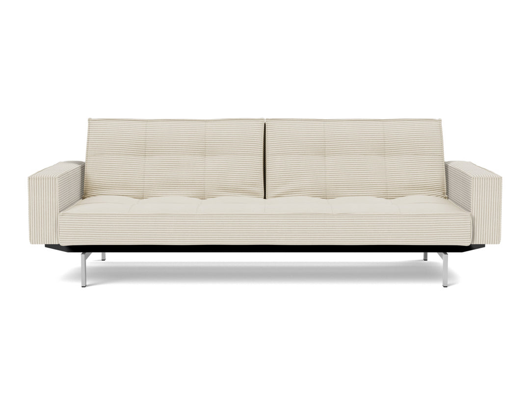 Canapea extensibila cu brate Splitback Chrome, tesatura la alegere #material_594-corduroy-ivory