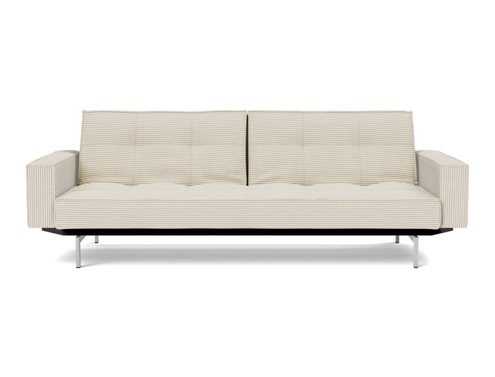 Canapea extensibila cu brate Splitback Chrome, tesatura la alegere #material_594-corduroy-ivory