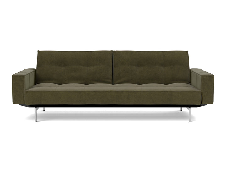 Canapea extensibila cu brate Splitback Chrome, tesatura la alegere #material_316-cordufine-pine-green