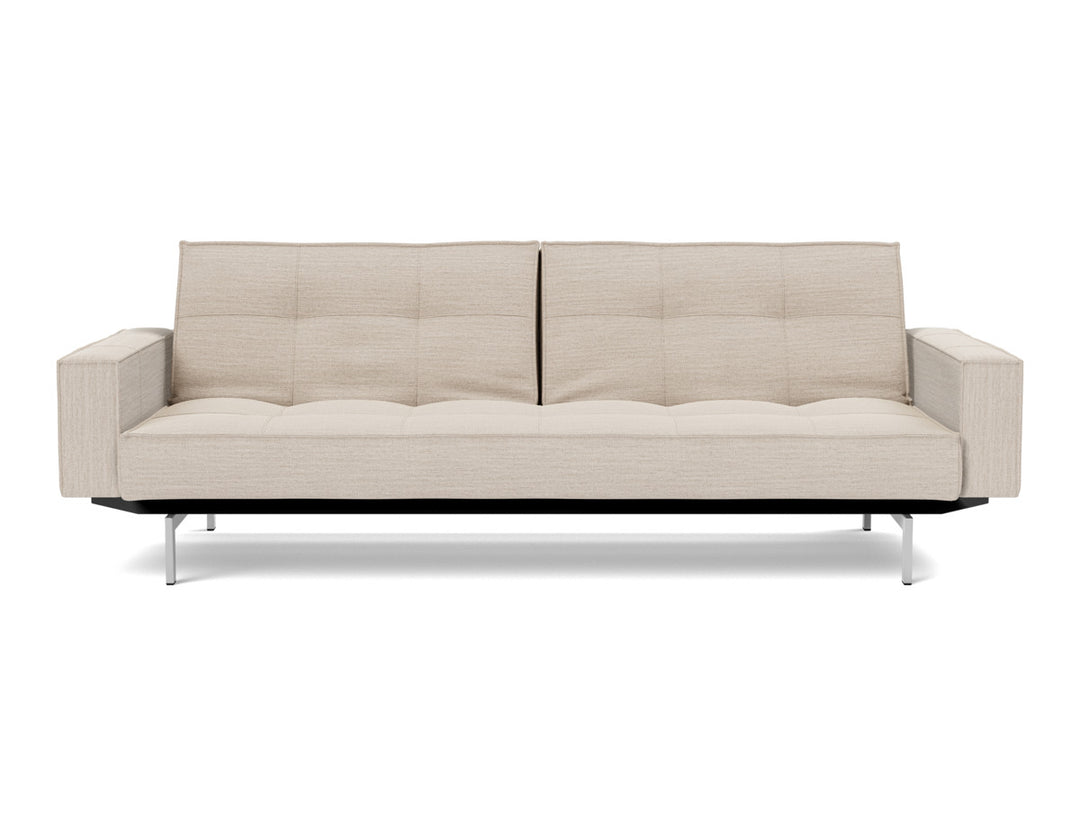 Canapea extensibila cu brate Splitback Chrome, tesatura la alegere #material_612-blida-sand-grey