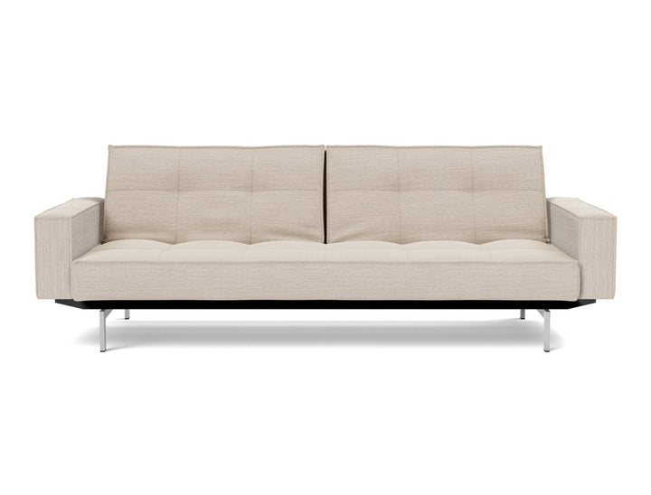 Canapea extensibila cu brate Splitback Chrome, tesatura la alegere #material_612-blida-sand-grey