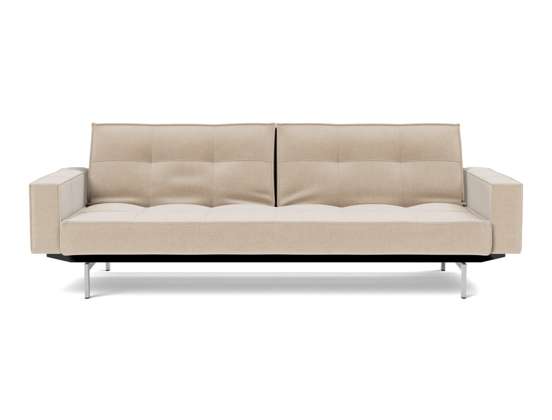 Canapea extensibila cu brate Splitback Chrome, tesatura la alegere #material_410-esina-almond
