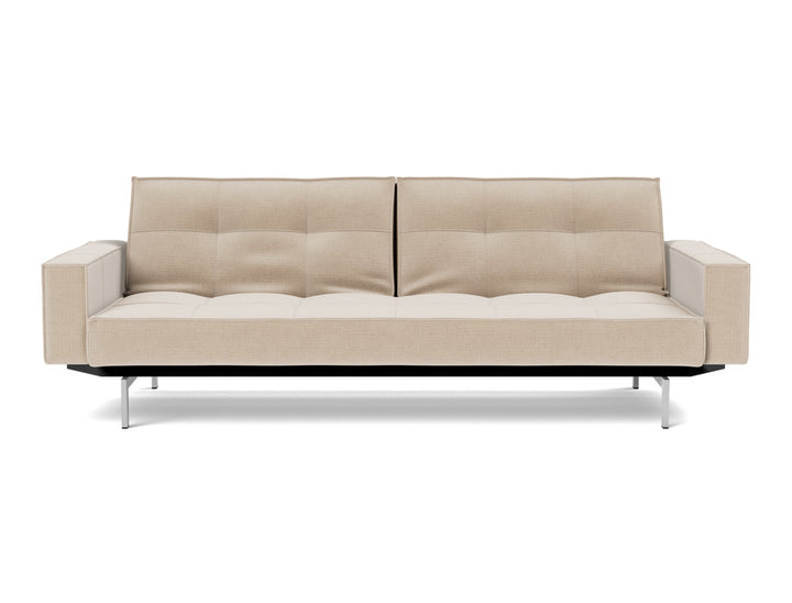 Canapea extensibila cu brate Splitback Chrome, tesatura la alegere #material_410-esina-almond