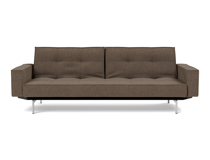 Canapea extensibila cu brate Splitback Chrome, tesatura la alegere #material_411-esina-cedar-brown