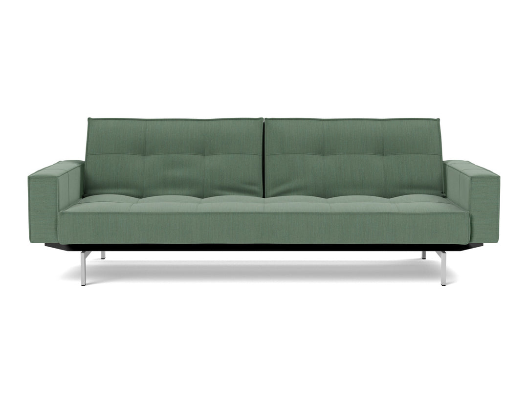 Canapea extensibila cu brate Splitback Chrome, tesatura la alegere #material_518-elegance-green