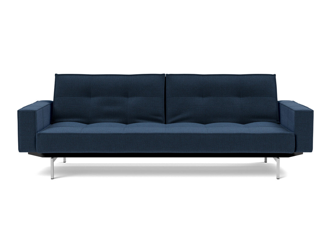 Canapea extensibila cu brate Splitback Chrome, tesatura la alegere #material_414-esina-indigo-blue