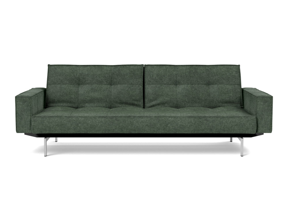 Canapea extensibila cu brate Splitback Chrome, tesatura la alegere #material_281-avella-pine-green