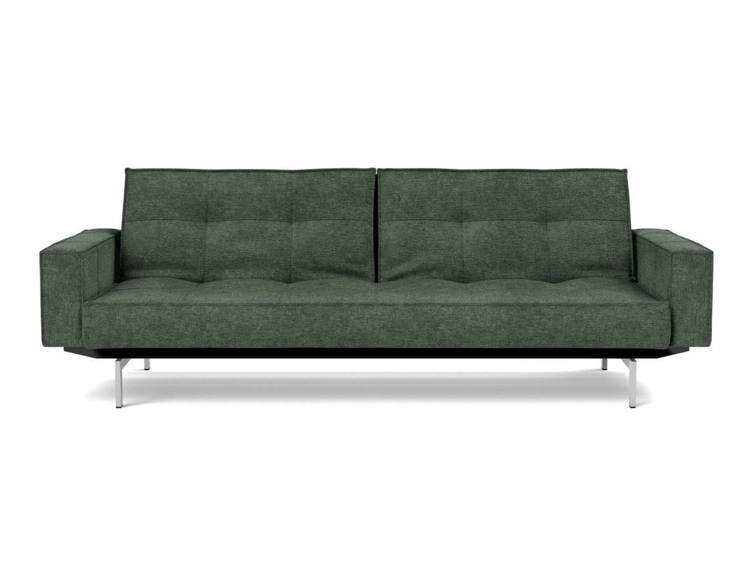 Canapea extensibila cu brate Splitback Chrome, tesatura la alegere #material_281-avella-pine-green