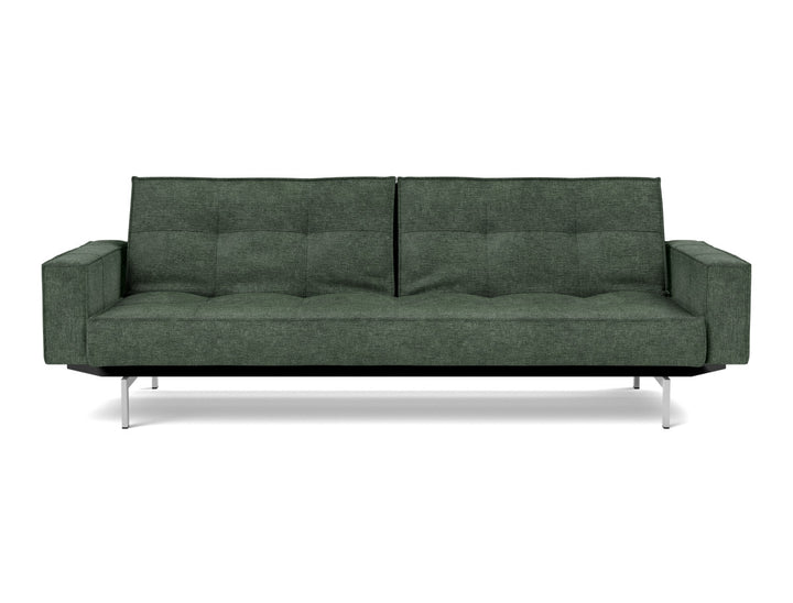 Canapea extensibila cu brate Splitback Chrome, tesatura la alegere #material_281-avella-pine-green