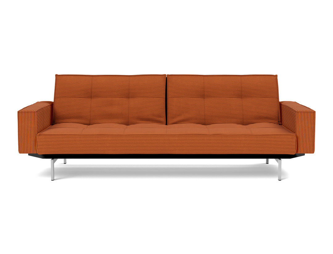 Canapea extensibila cu brate Splitback Chrome, tesatura la alegere #material_595-corduroy-burnt-orange