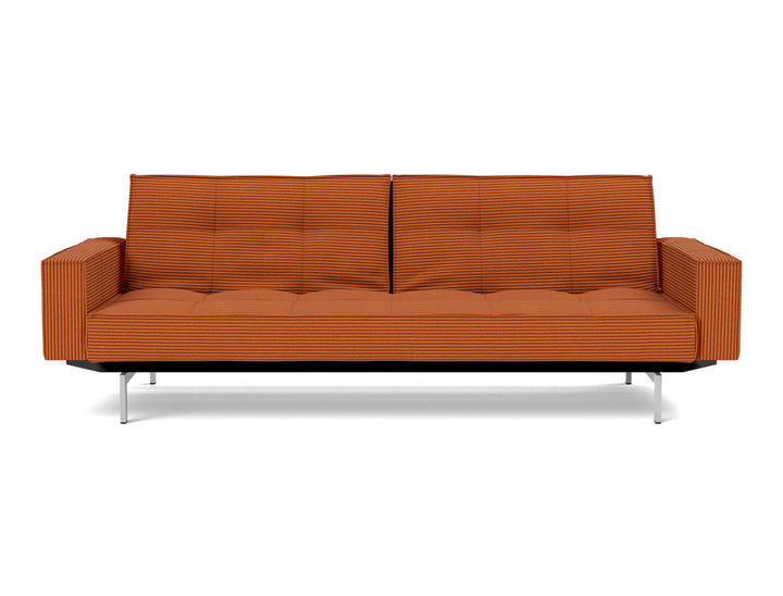 Canapea extensibila cu brate Splitback Chrome, tesatura la alegere #material_595-corduroy-burnt-orange